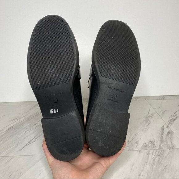 Stuart Weitzman Brenna Black Leather Loafer 8 1/2 B - Picture 15 of 16